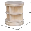 International Concepts Library Round Solid Wood End Table - Unfinished