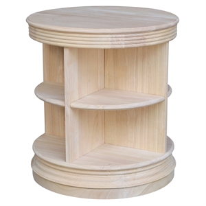 International Concepts Library Round Solid Wood End Table - Unfinished