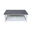 Surrey Solid Wood Coffee Table with Shelf - White/Heather Gray