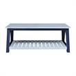 Surrey Solid Wood Coffee Table with Shelf - Blue/Antiqued Chalk