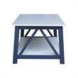 Surrey Solid Wood Coffee Table with Shelf - Blue/Antiqued Chalk