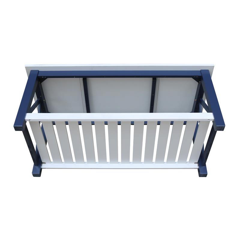 Surrey Solid Wood Coffee Table with Shelf - Blue/Antiqued Chalk