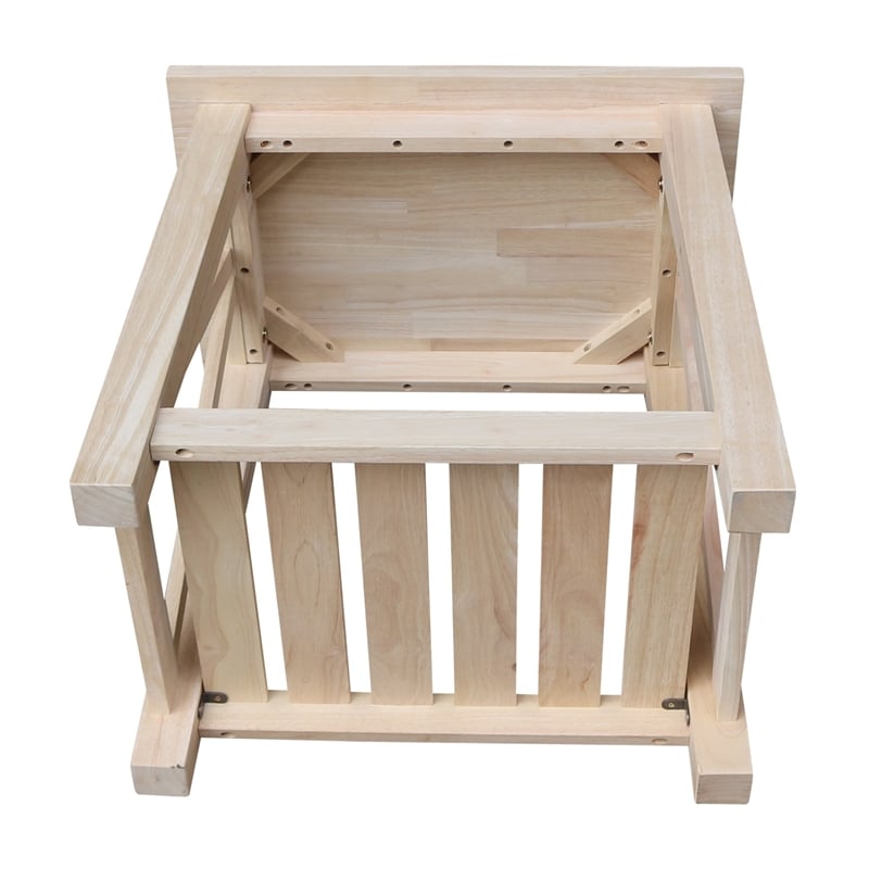 International Concepts Surrey Solid Wood End Table with Shelf - Unfinished