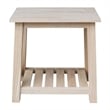 International Concepts Surrey Solid Wood End Table with Shelf - Unfinished