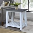 Surrey Solid Wood End Table with Shelf in White/Heather Gray