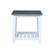 Surrey Solid Wood End Table with Shelf in White/Heather Gray