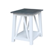 Surrey Solid Wood End Table with Shelf in White/Heather Gray