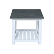 Surrey Solid Wood End Table with Shelf in White/Heather Gray