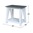 Surrey Solid Wood End Table with Shelf in White/Heather Gray
