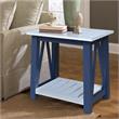 Surrey Solid Wood End Table with Shelf - Blue/Antiqued Chalk
