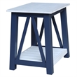 Surrey Solid Wood End Table with Shelf - Blue/Antiqued Chalk