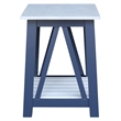 Surrey Solid Wood End Table with Shelf - Blue/Antiqued Chalk