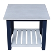 Surrey Solid Wood End Table with Shelf - Blue/Antiqued Chalk