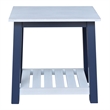 Surrey Solid Wood End Table with Shelf - Blue/Antiqued Chalk