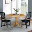 42 in. Dual Drop Leaf Table with 2 Slat Back Dining Chairs - 3 Piece Dining Set