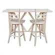 Bar Height Table With 2 Ladder Back Swivel Bar Stools - 30 in. Seat Height