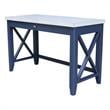 Hampton Wood Desk With Double XX Back Chair in Blue and Antiqued Chalk