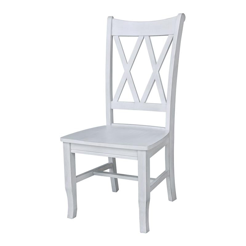 Hampton Wood Desk With Double XX Back Chair in Blue and Antiqued Chalk