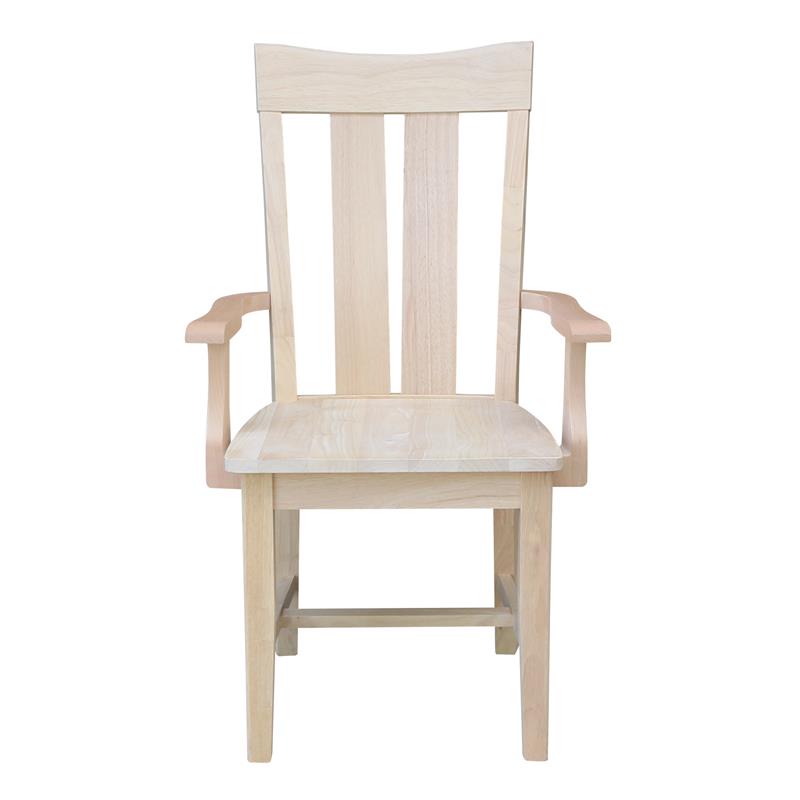 International Concepts Ava Unfinished Wood Arm Chair