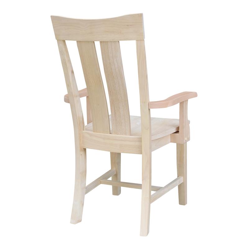 International Concepts Ava Unfinished Wood Arm Chair