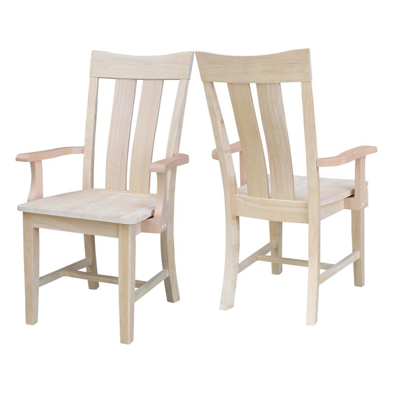 International Concepts Ava Unfinished Wood Arm Chair