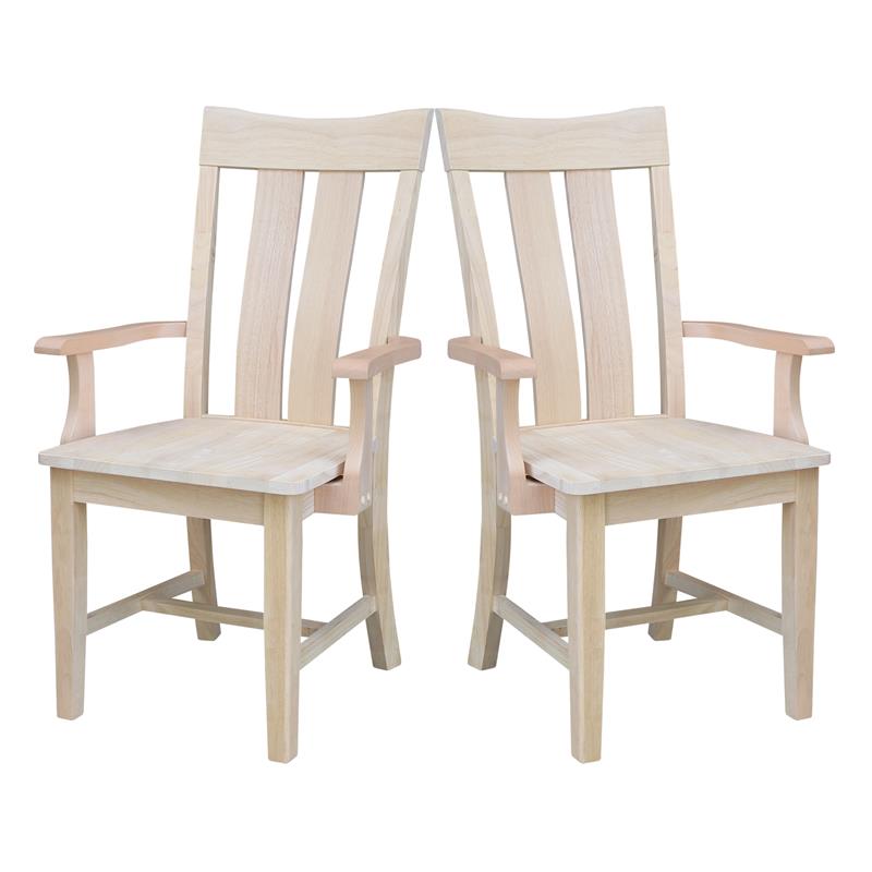 International Concepts Ava Unfinished Wood Arm Chair