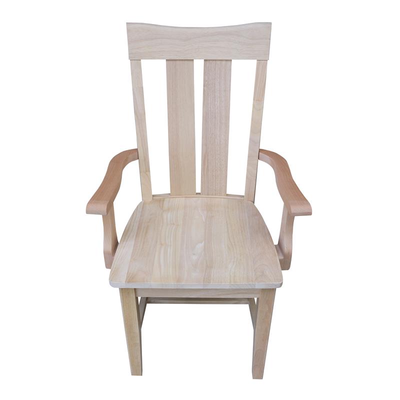 International Concepts Ava Unfinished Wood Arm Chair