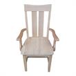 International Concepts Ava Unfinished Wood Arm Chair
