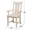 International Concepts Ava Unfinished Wood Arm Chair