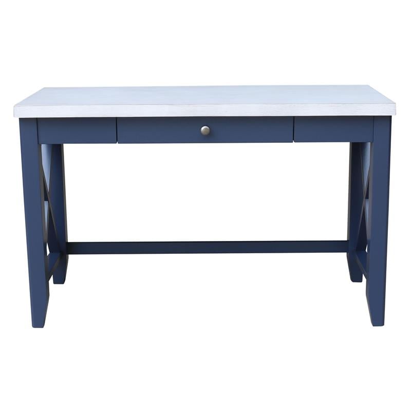 International Concepts Hampton Blue and Antiqued Chalk Wood Desk