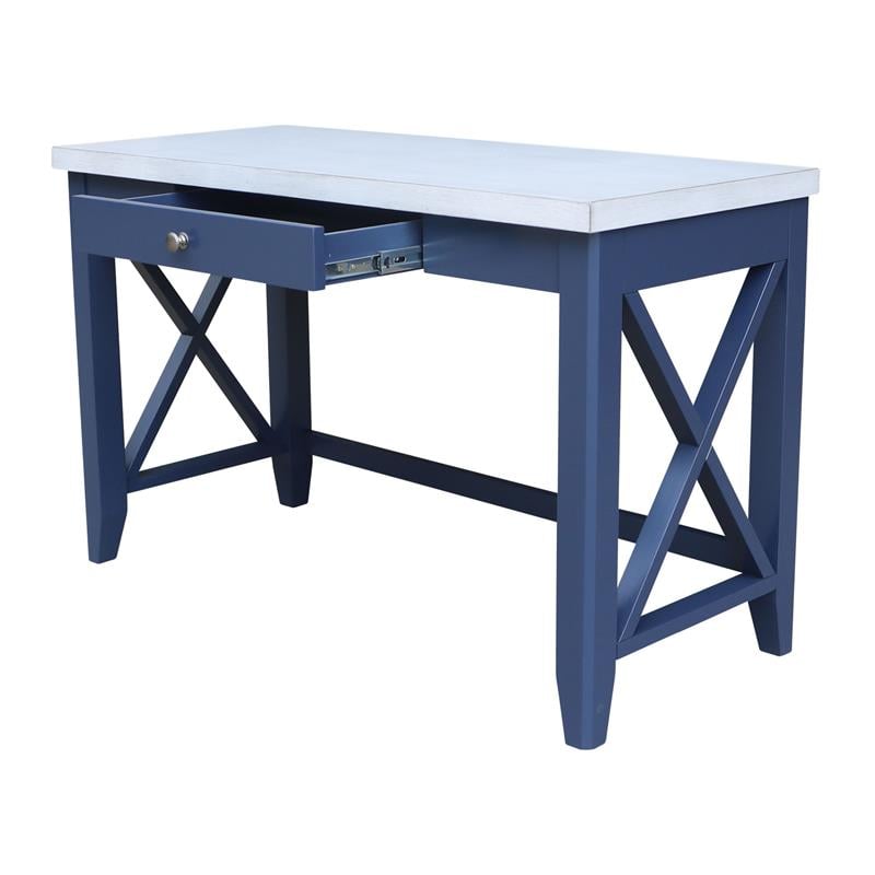 International Concepts Hampton Blue and Antiqued Chalk Wood Desk