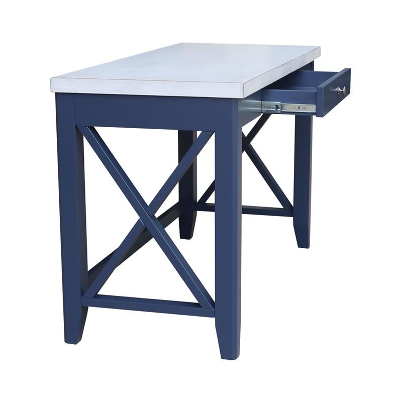 International Concepts Hampton Blue and Antiqued Chalk Wood Desk