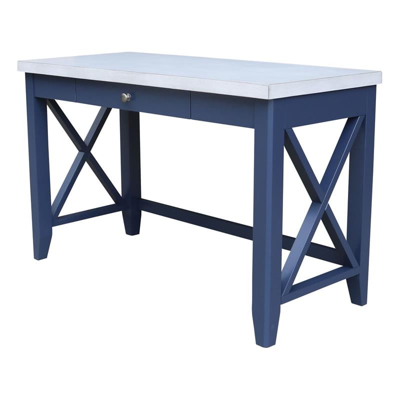 International Concepts Hampton Blue and Antiqued Chalk Wood Desk