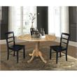 42 in Dual Drop Leaf Table with 2 Ladder Back Dining Chairs - 3 Piece Dining Set