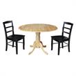 42 in Dual Drop Leaf Table with 2 Ladder Back Dining Chairs - 3 Piece Dining Set