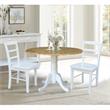 42 in Dual Drop Leaf Table with 2 Ladder Back Dining Chairs - 3 Piece Dining Set