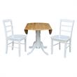 42 in Dual Drop Leaf Table with 2 Ladder Back Dining Chairs - 3 Piece Dining Set