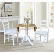 42 in Dual Drop Leaf Table with 2 Ladder Back Dining Chairs - 3 Piece Dining Set
