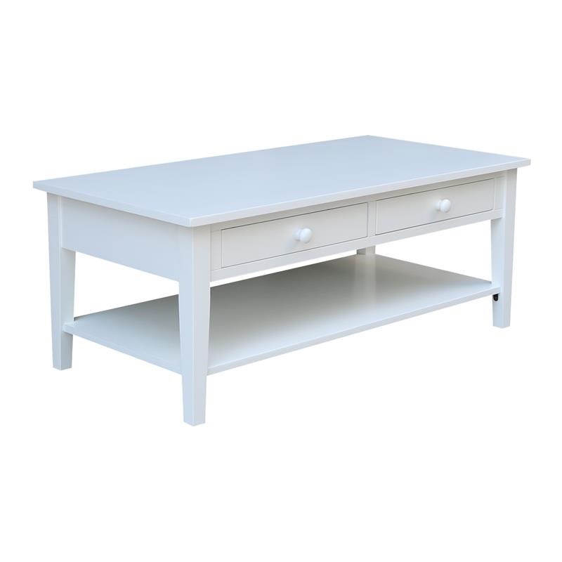 International Concepts Spencer White Wood Coffee Table