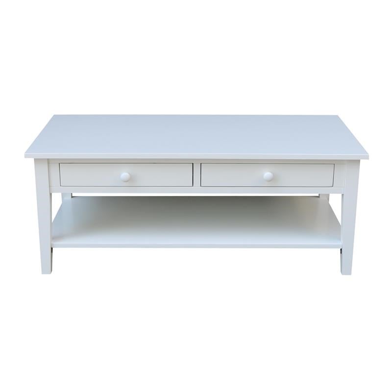 International Concepts Spencer White Wood Coffee Table