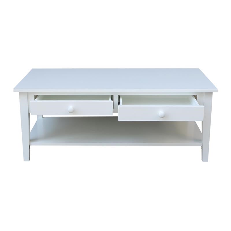 International Concepts Spencer White Wood Coffee Table