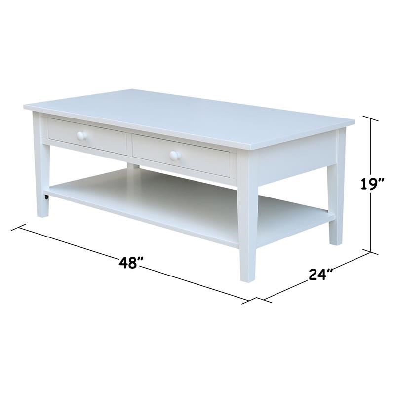International Concepts Spencer White Wood Coffee Table