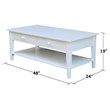 International Concepts Spencer White Wood Coffee Table