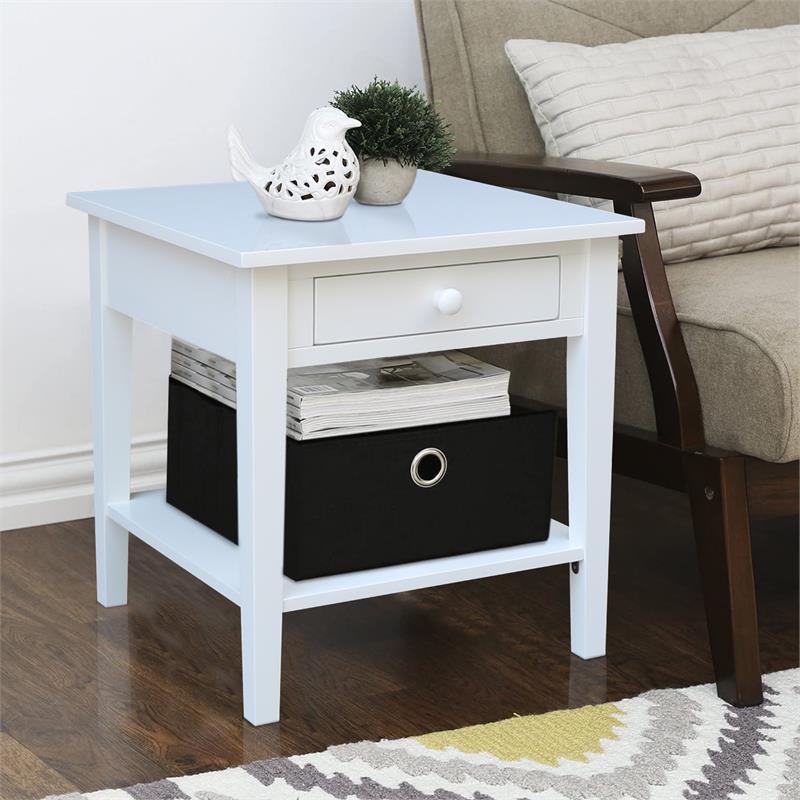 International Concepts Spencer White Wood End Table in White