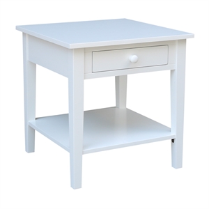 International Concepts Spencer White Wood End Table in White