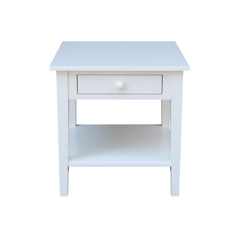 International Concepts Spencer White Wood End Table in White