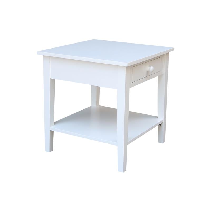 International Concepts Spencer White Wood End Table in White