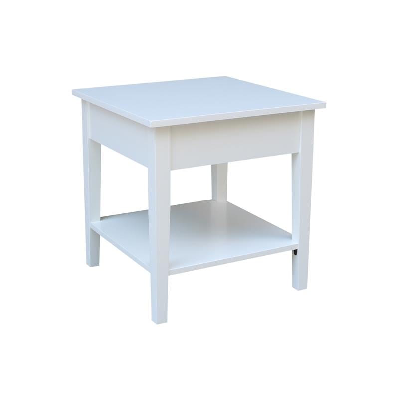 International Concepts Spencer White Wood End Table in White