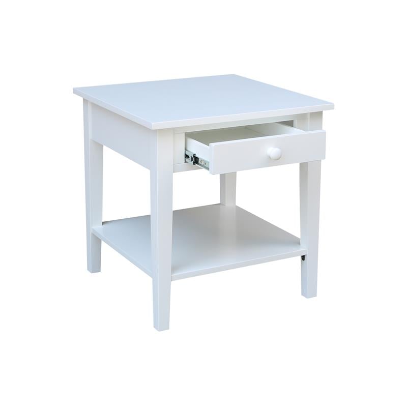 International Concepts Spencer White Wood End Table in White