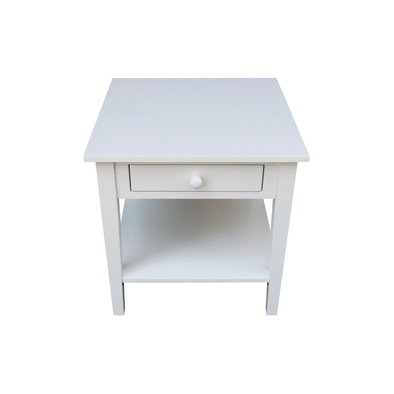 International Concepts Spencer White Wood End Table in White